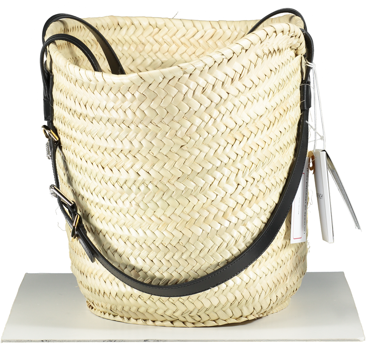 Givenchy Voyou Raffia Basket Bag in Black and Natural 