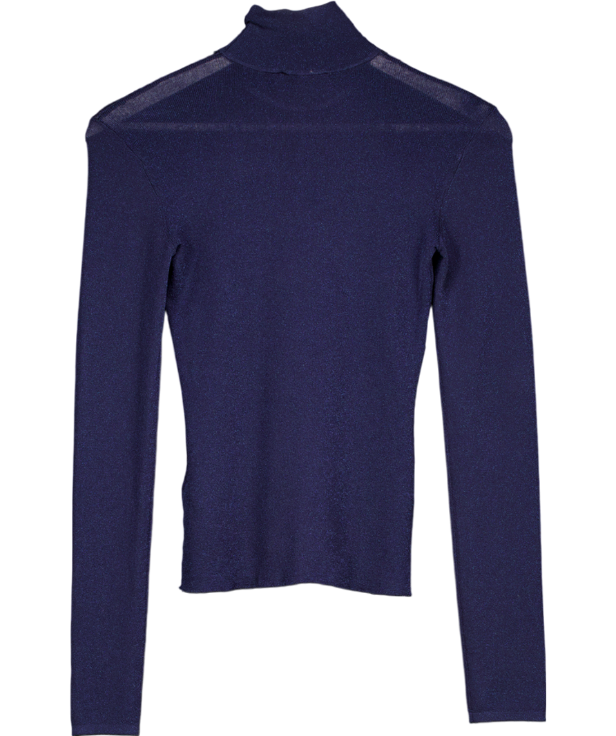 Self-Portrait Blue Viscose Knit Top UK M