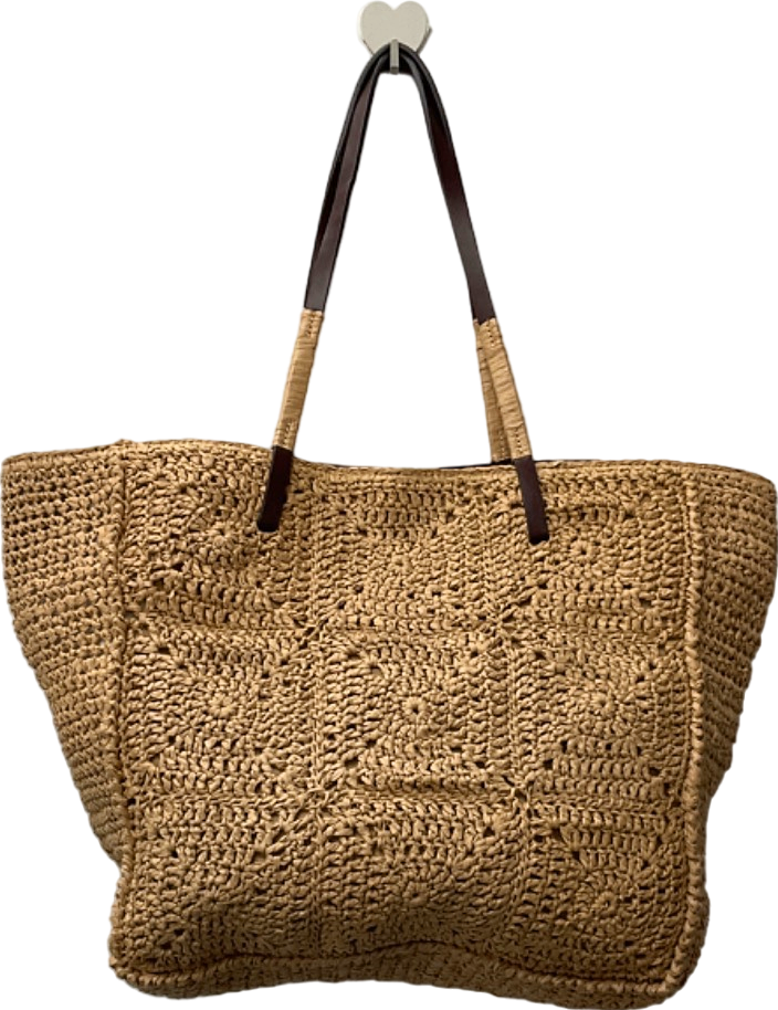 Next Beige Crochet Tote Bag
