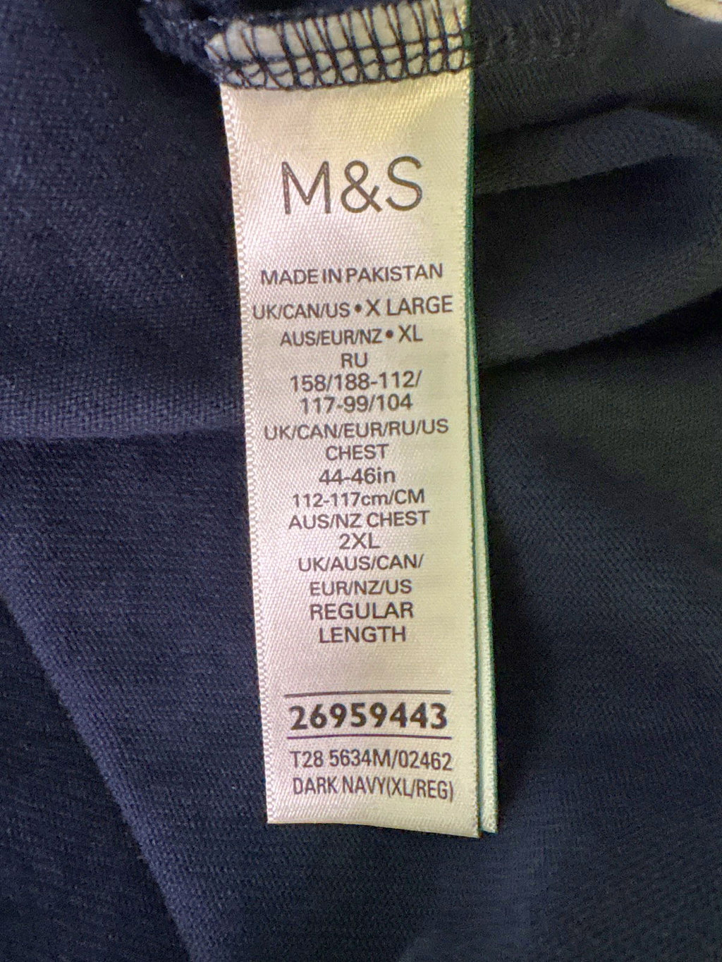 M&S Navy Rugby Shirt UK XL