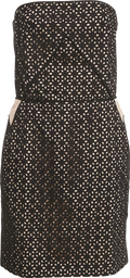 Maje Black Broderie Anglaise Cotton Strapless Mini Dress Fr36 UK 8