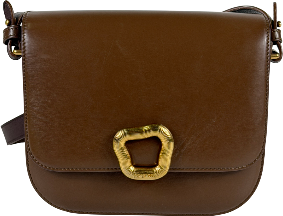 SONGMONT Brown Leather Medium Reset Tofu Bag