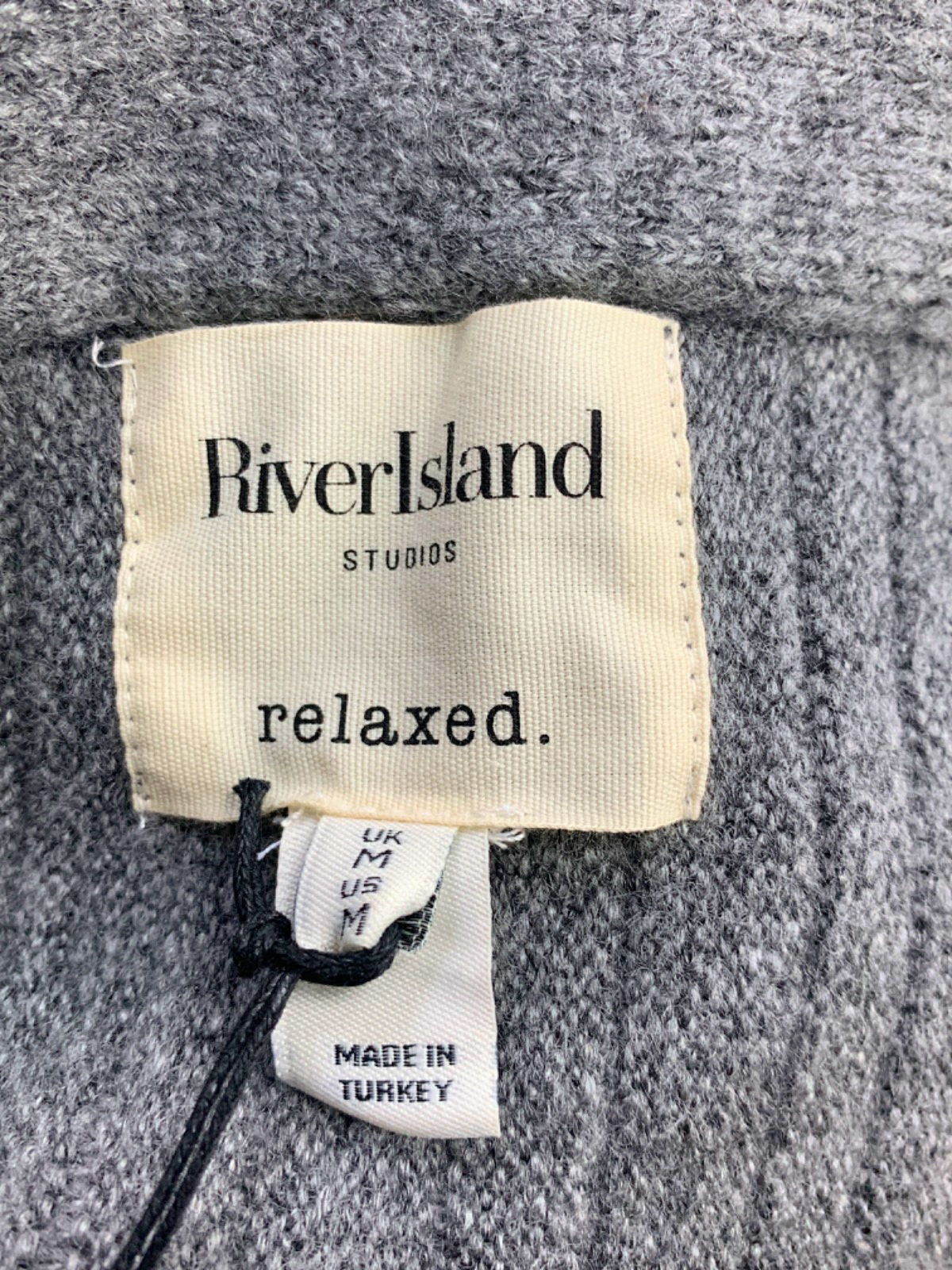 River Island Grey Relaxed Pleated Skirt UK M