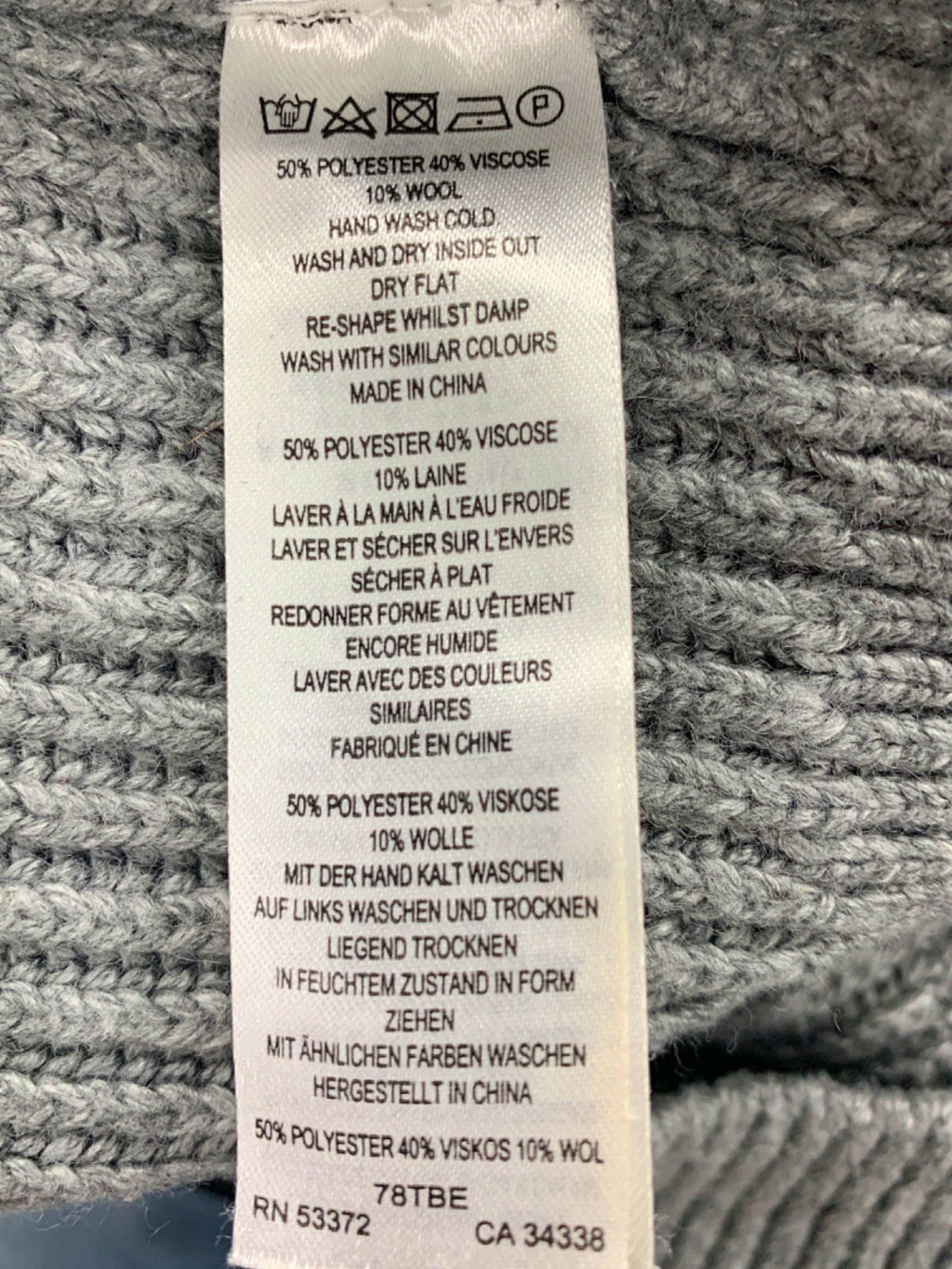 French Connection Grey Ribbed Zip-Up Cardigan UK S