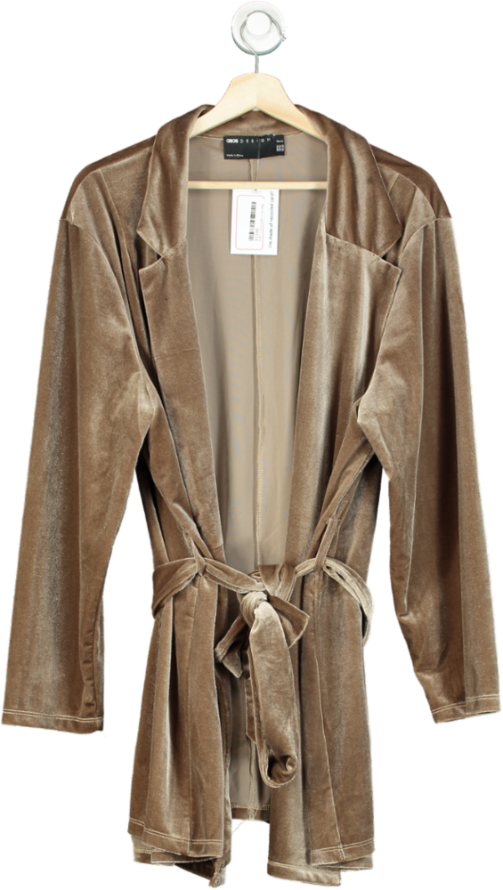 ASOS Design Brown Velvet Wrap Jacket UK 24