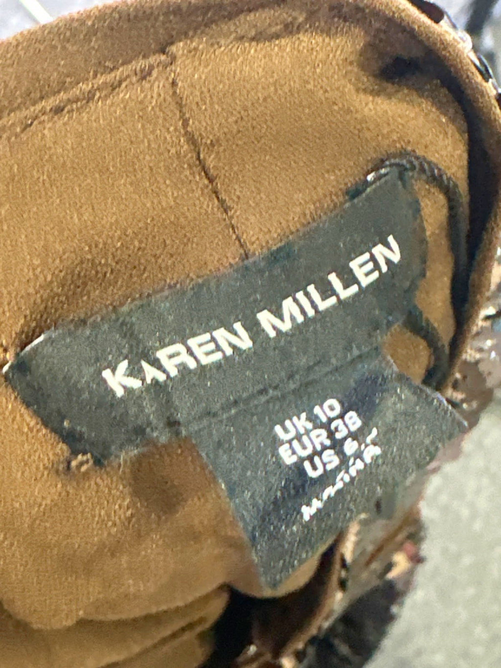 Karen Millen Gun Metal Sequin Woven Midi Skirt UK 10