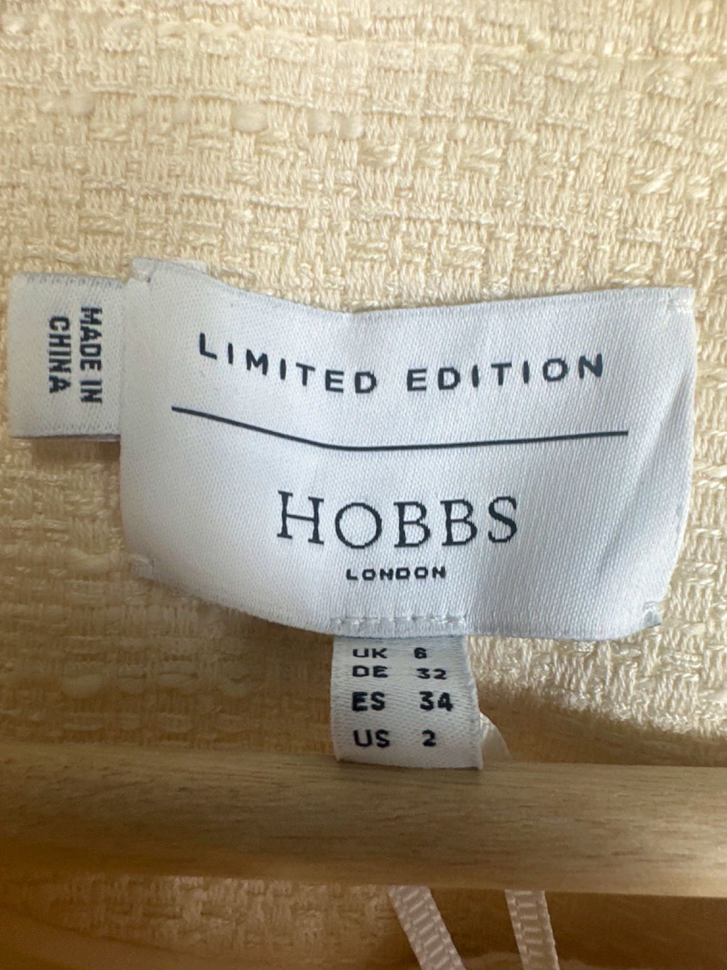 Hobbs London Ivory Floral-Embroidered Limited Edition Jacket UK 6