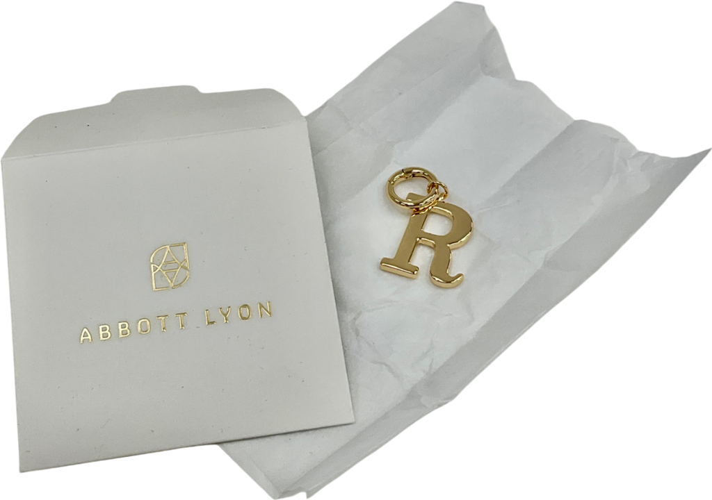 Abbott Lyon Metallic Initial Charm R Gold One Size