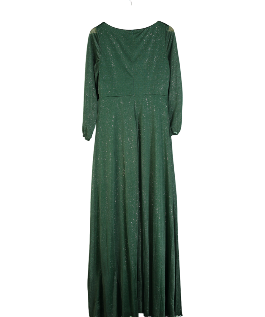 Ever Pretty Green V-neck Shiny Evening Dress UK 12