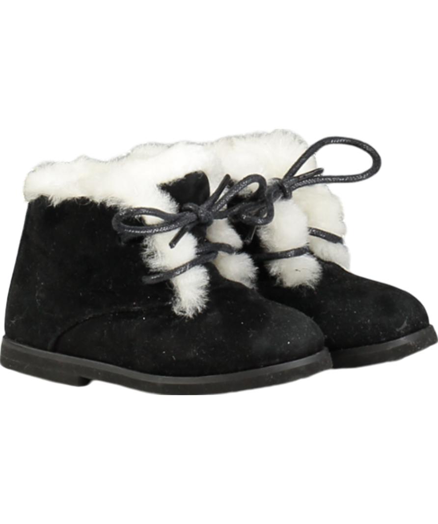 Black Suede Boots With Fur Lining UK 4.5 EU 21 👼
