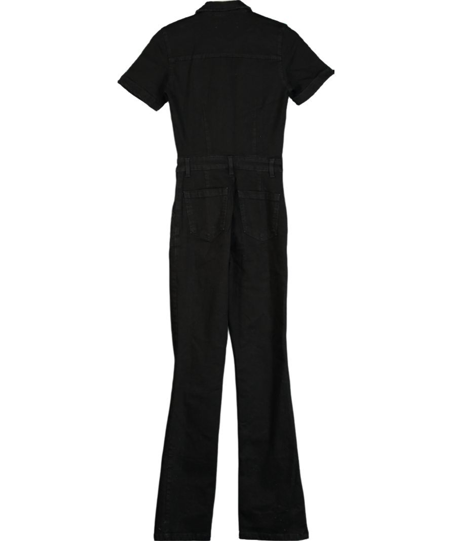 MANGO Black Denim Jumpsuit UK XS
