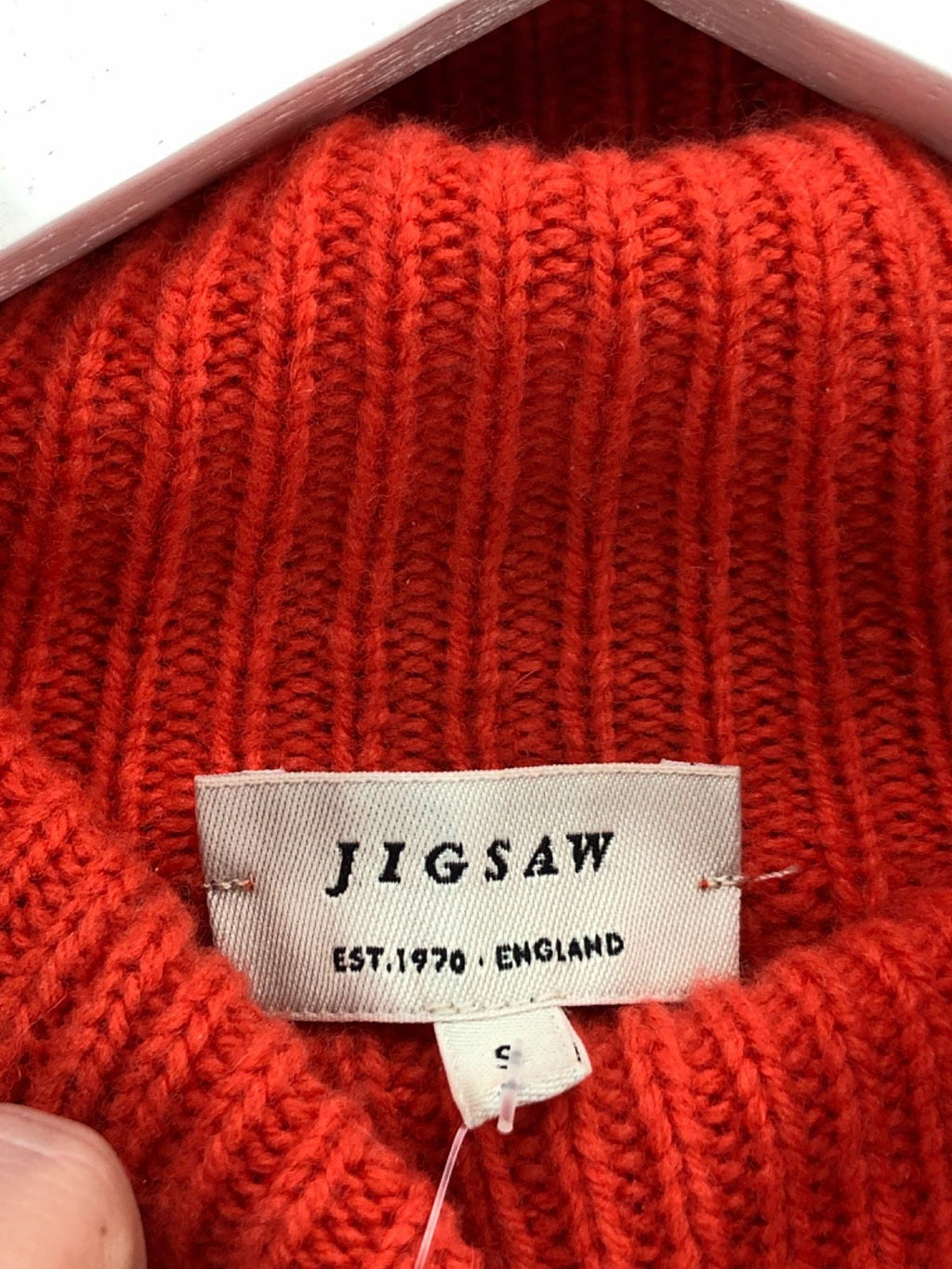 Jigsaw Red Ribbed Turtleneck Jumper UK S
