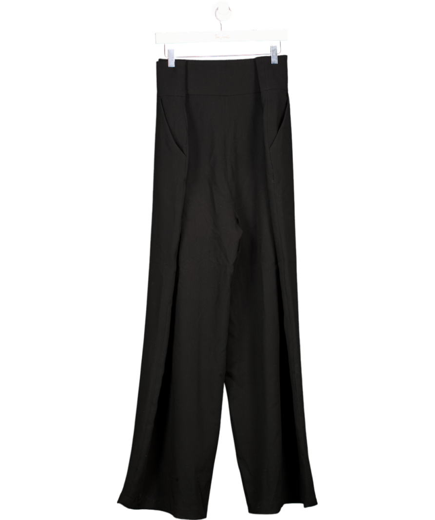 Karen Millen Black Viscose Blend Tailored Wide Leg Trousers UK 20