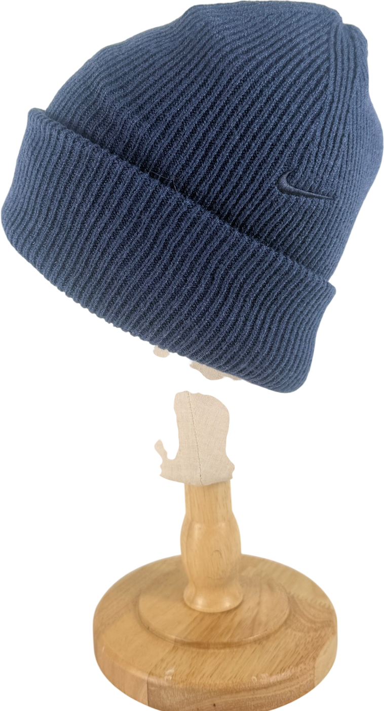 Nike Blue Ribbed Peak Beanie