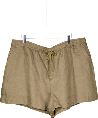 MANGO Green Straight-fit Linen Shorts UK XXL