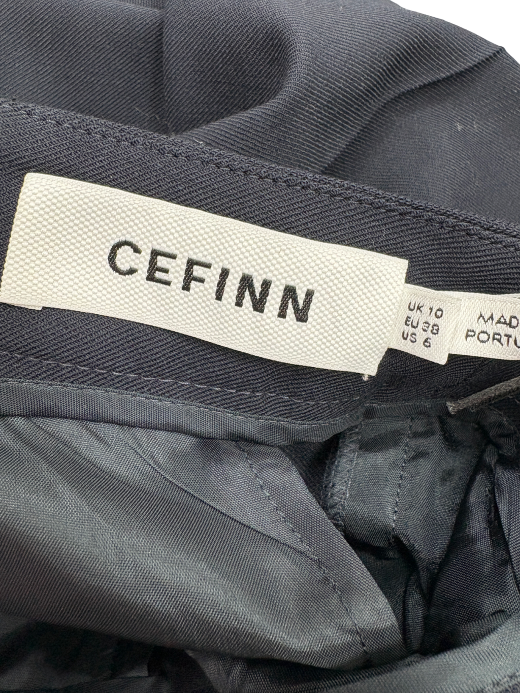 Cefinn Blue Clement New Wool Easy Waist Turn Up Trouser UK 10