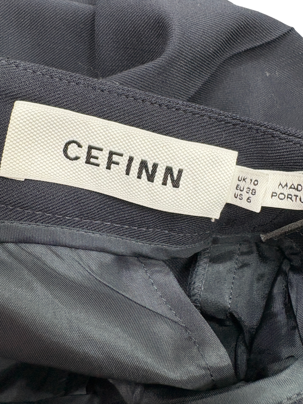 Cefinn Blue Clement New Wool Easy Waist Turn Up Trouser UK 10