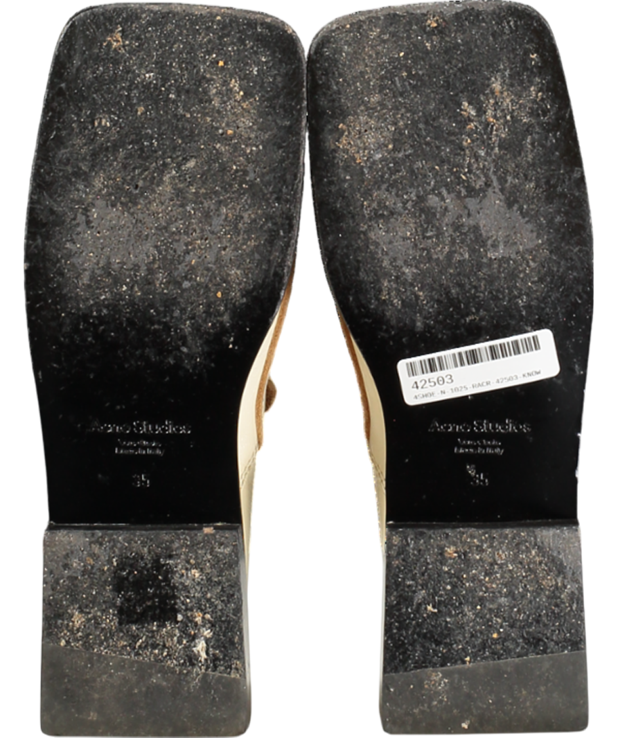ACNE Studios Cream Square Toe Bladie Loafers UK 2 EU 35 👠