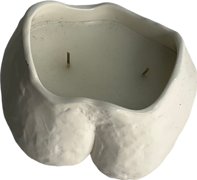 White Anissa Kermiche Popotin Vase Candle