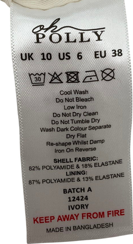 Oh Polly Cream Alila Bow-detail Ruched Maxi Dress UK 10