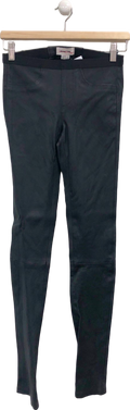 Helmut Lang Black Leather Leggings UK 4