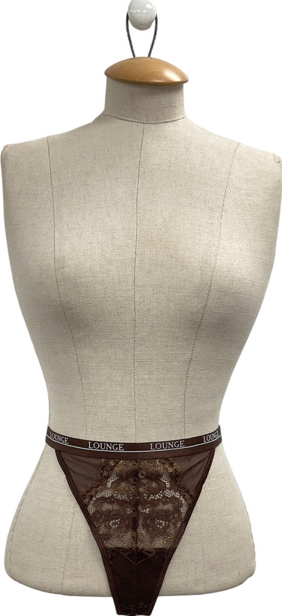 Lounge Underwear Brown Sparkle Blossom Thong UK M