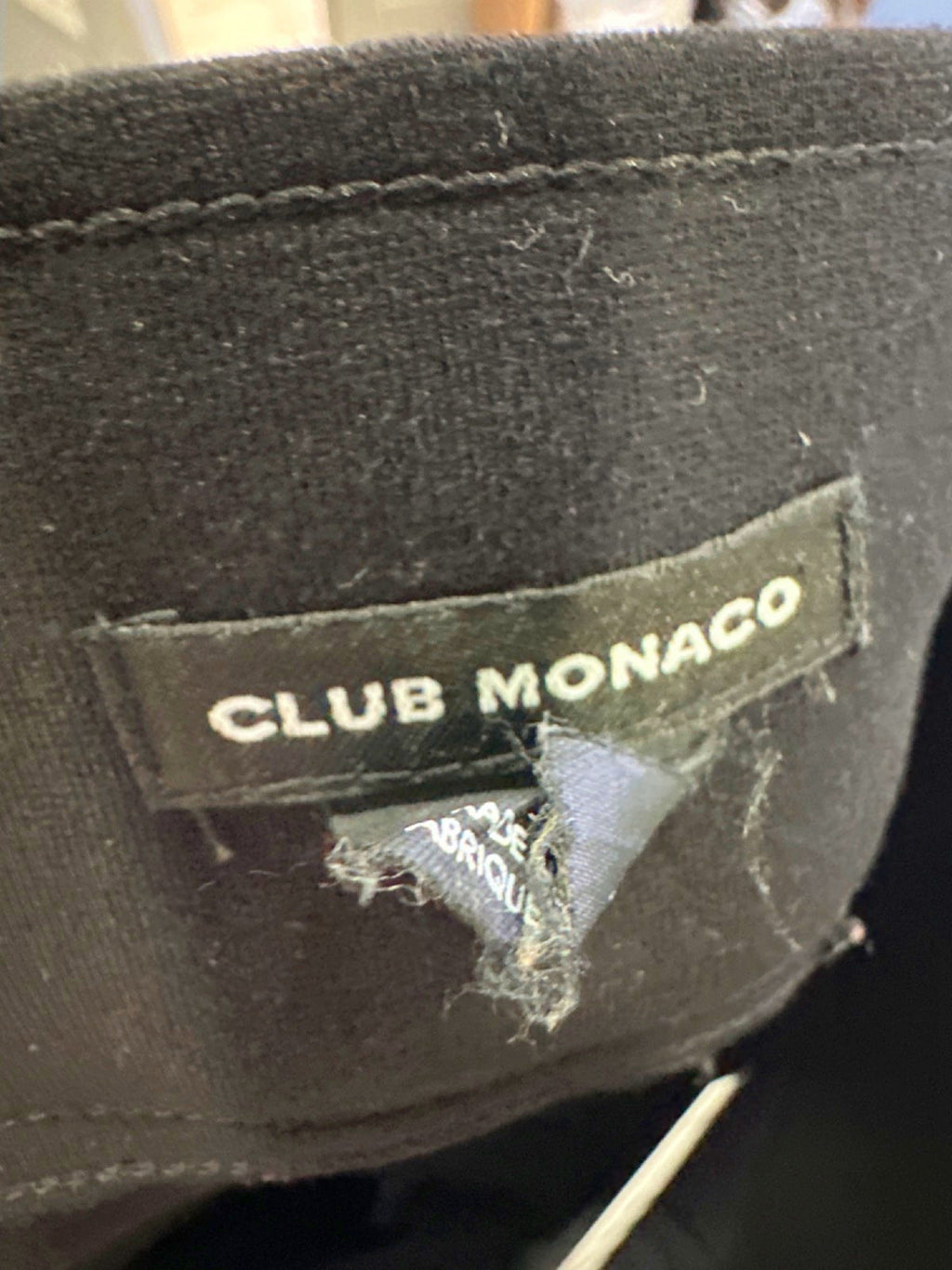 Club Monaco Black Leather-Panelled Leggings UK 4