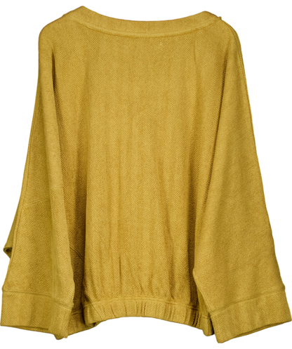 Free People Green V-neck 100% Cotton Sweater UK XL