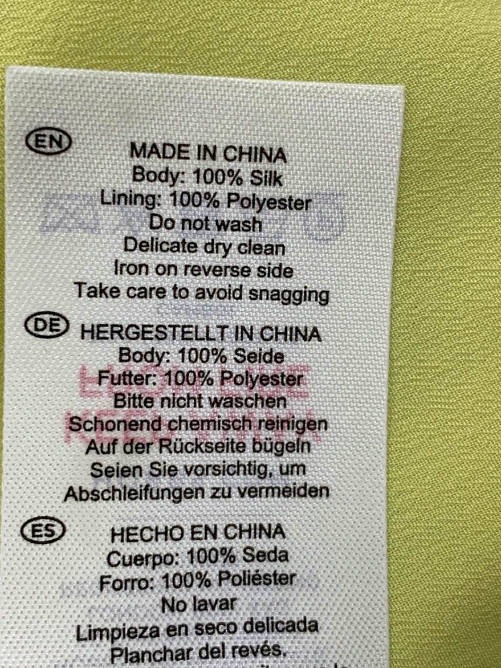 Hobbs Yellow Long Sleeve Silk Dress UK 6