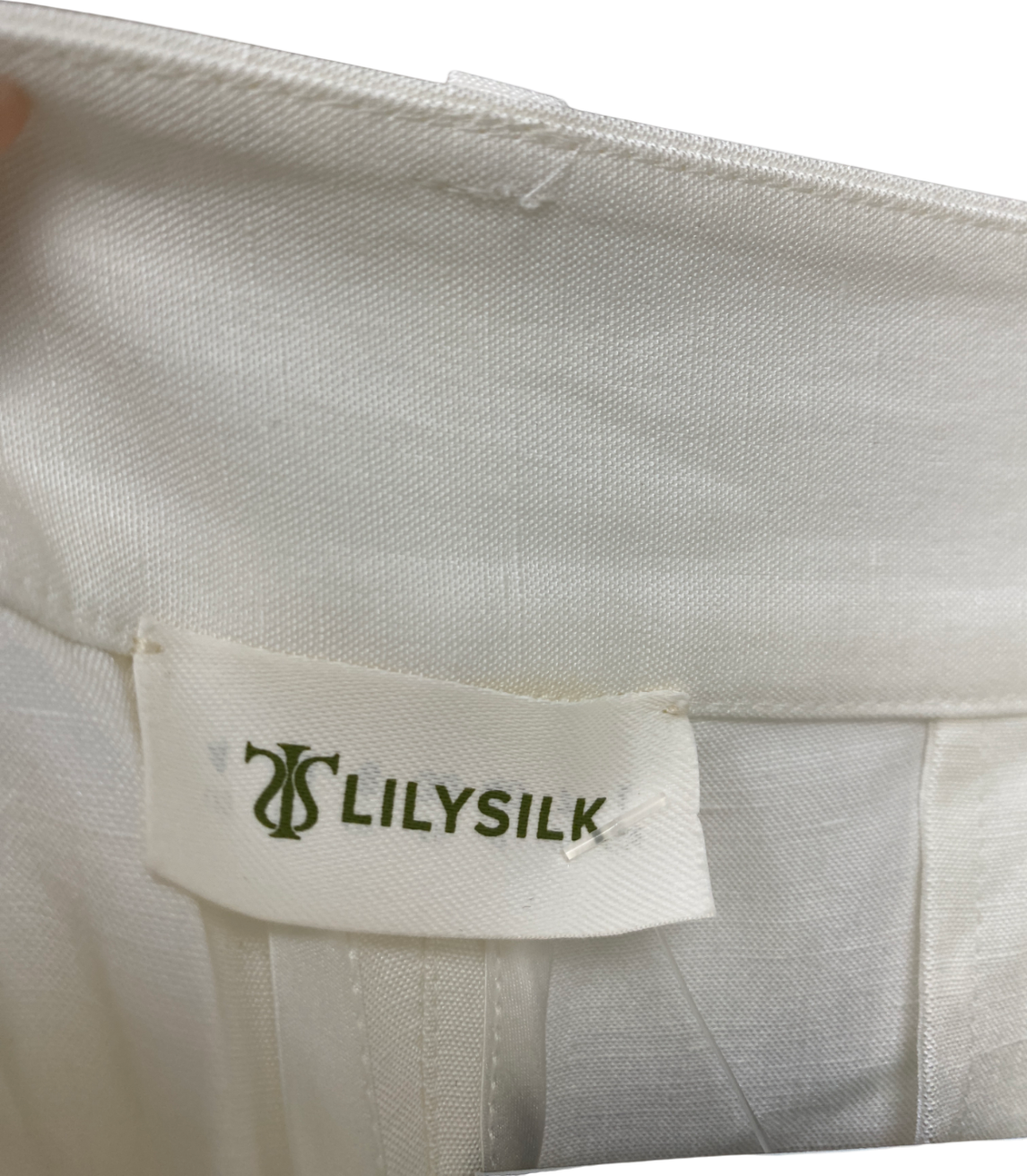 Lily Silk Cream High Waisted Wide Leg Trousers UK 8