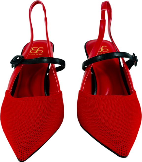 Cosy island Red Strikestep Elegant Stiletto Heeled Slingback UK 4