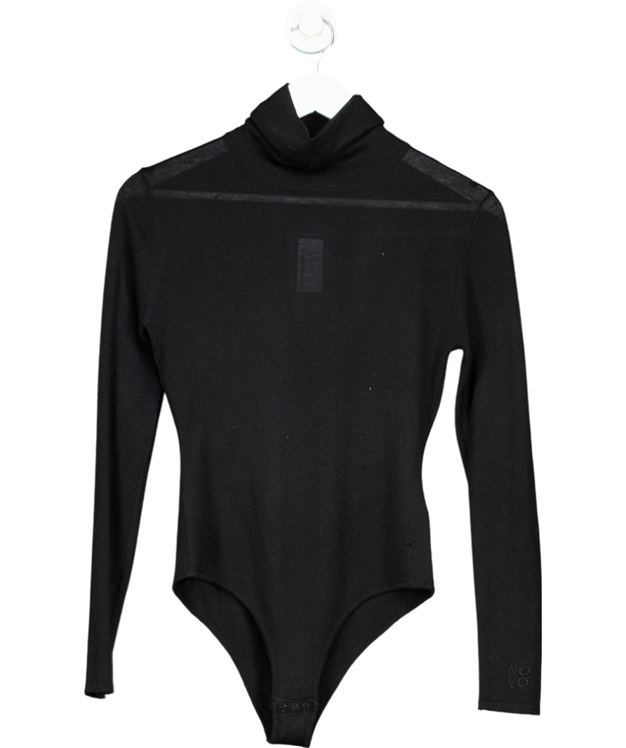 Novo Black Silk Cashmere Bodysuit UK 6
