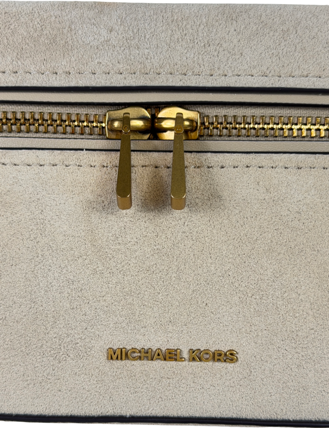 MICHAEL KORS Beige Suede Jana Extra-small Leather Convertible Crossbody Bag