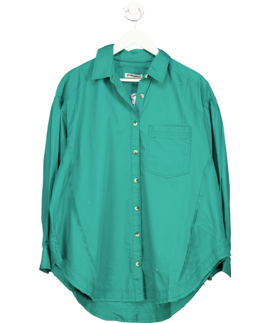 Free People Green Cotton oversize Shirt UK S