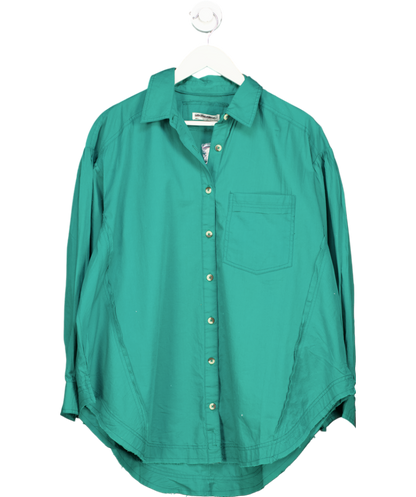 Free People Green Cotton oversize Shirt UK S