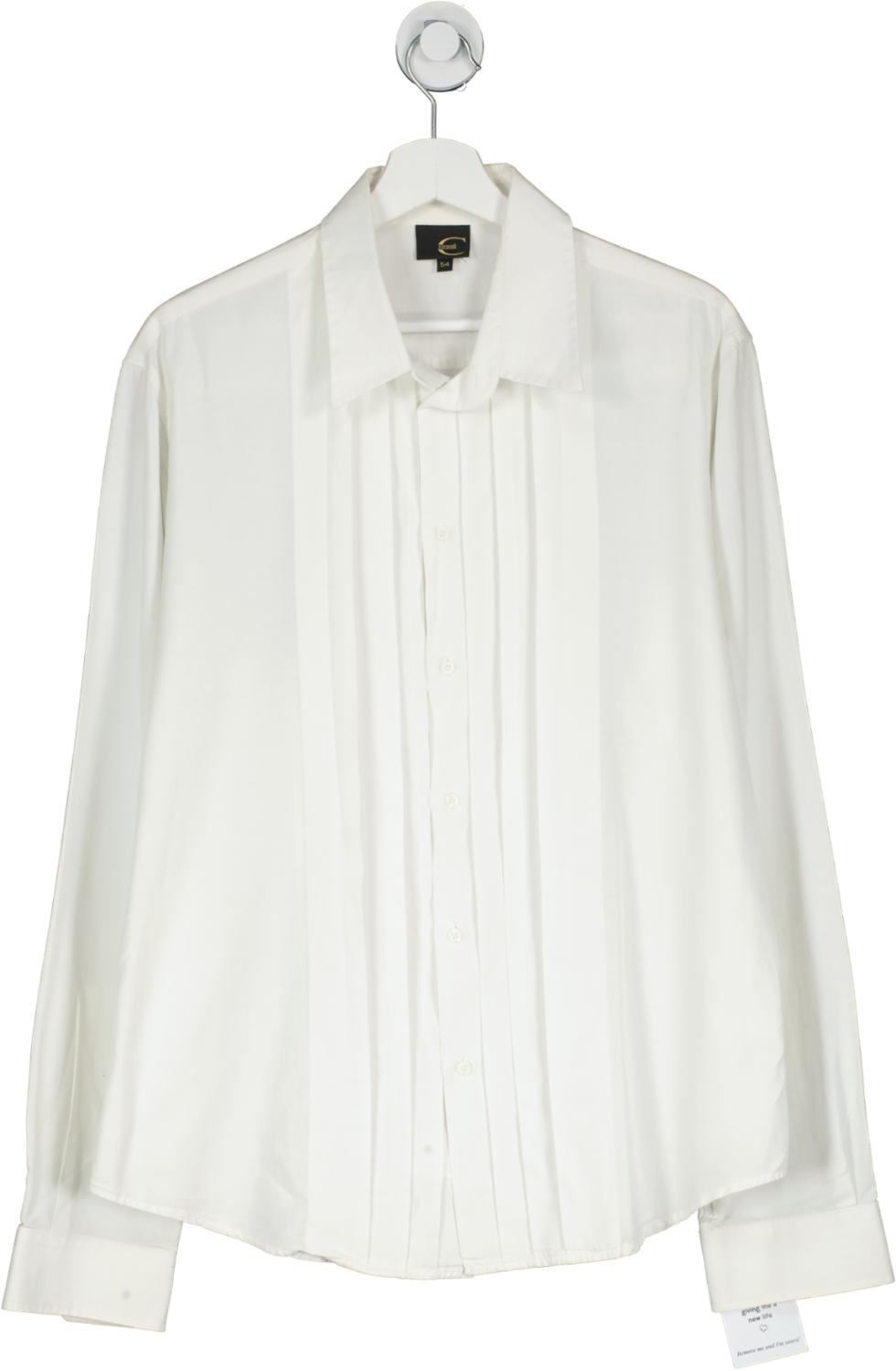 Just Cavalli White Embroidered Slim Fit Shirt UK 44" CHEST