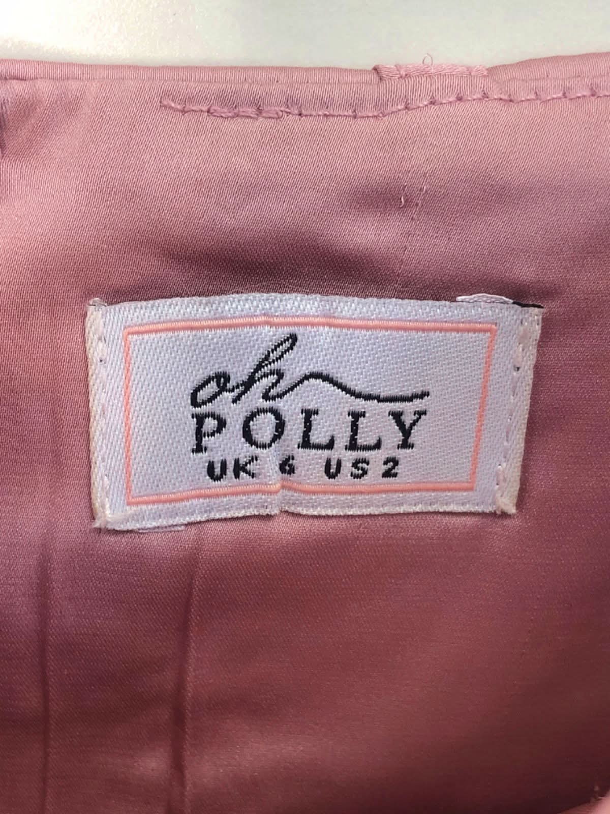 Oh Polly Mauve Embellished Mini Dress with Straps UK 4