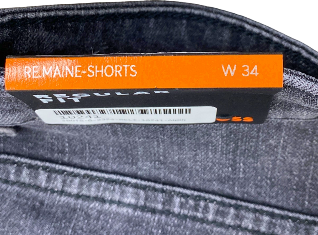 Hugo Boss Grey Denim Re.Maine-Shorts Regular Fit W34