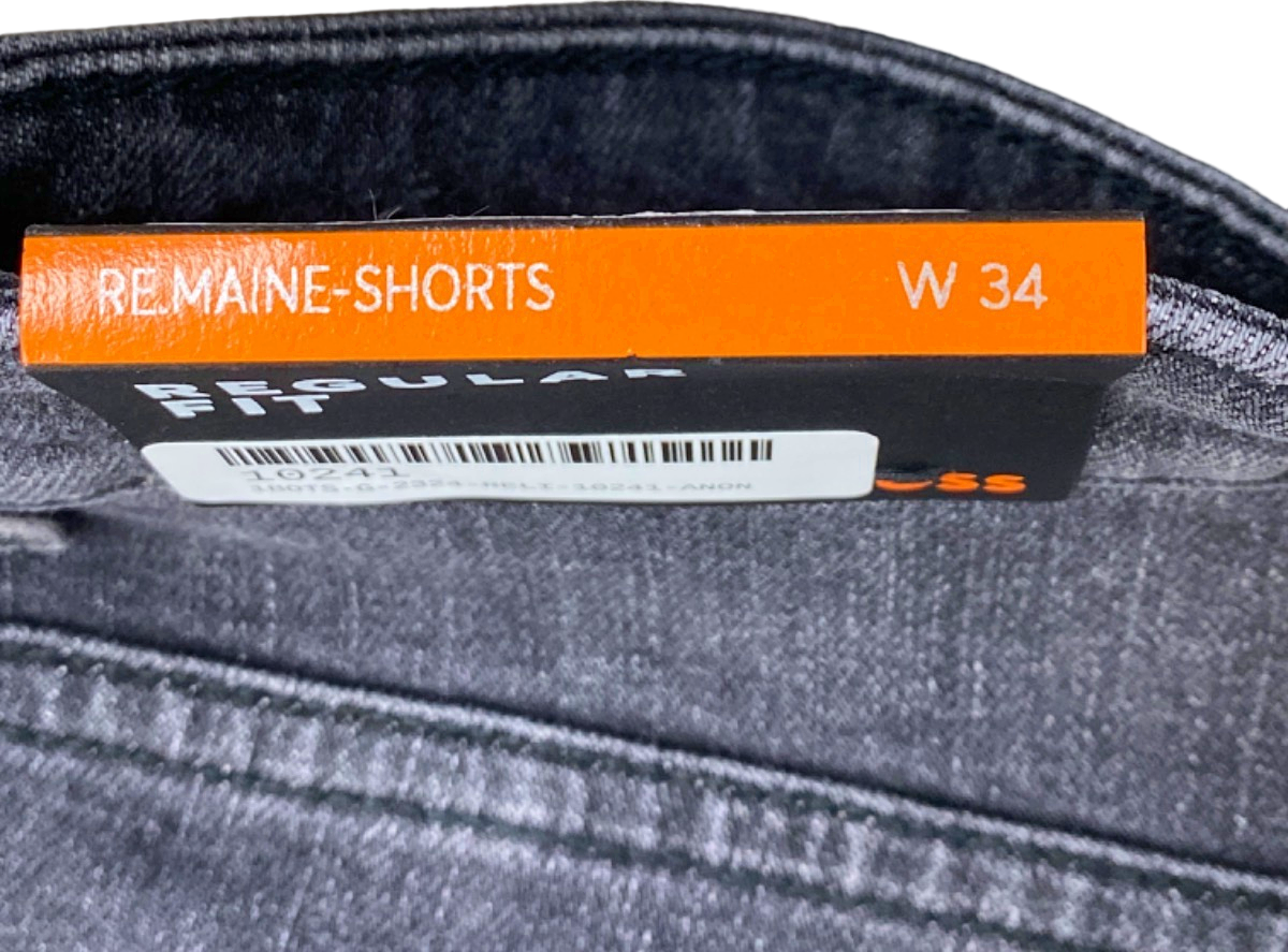 Hugo Boss Grey Denim Re.Maine-Shorts Regular Fit W34