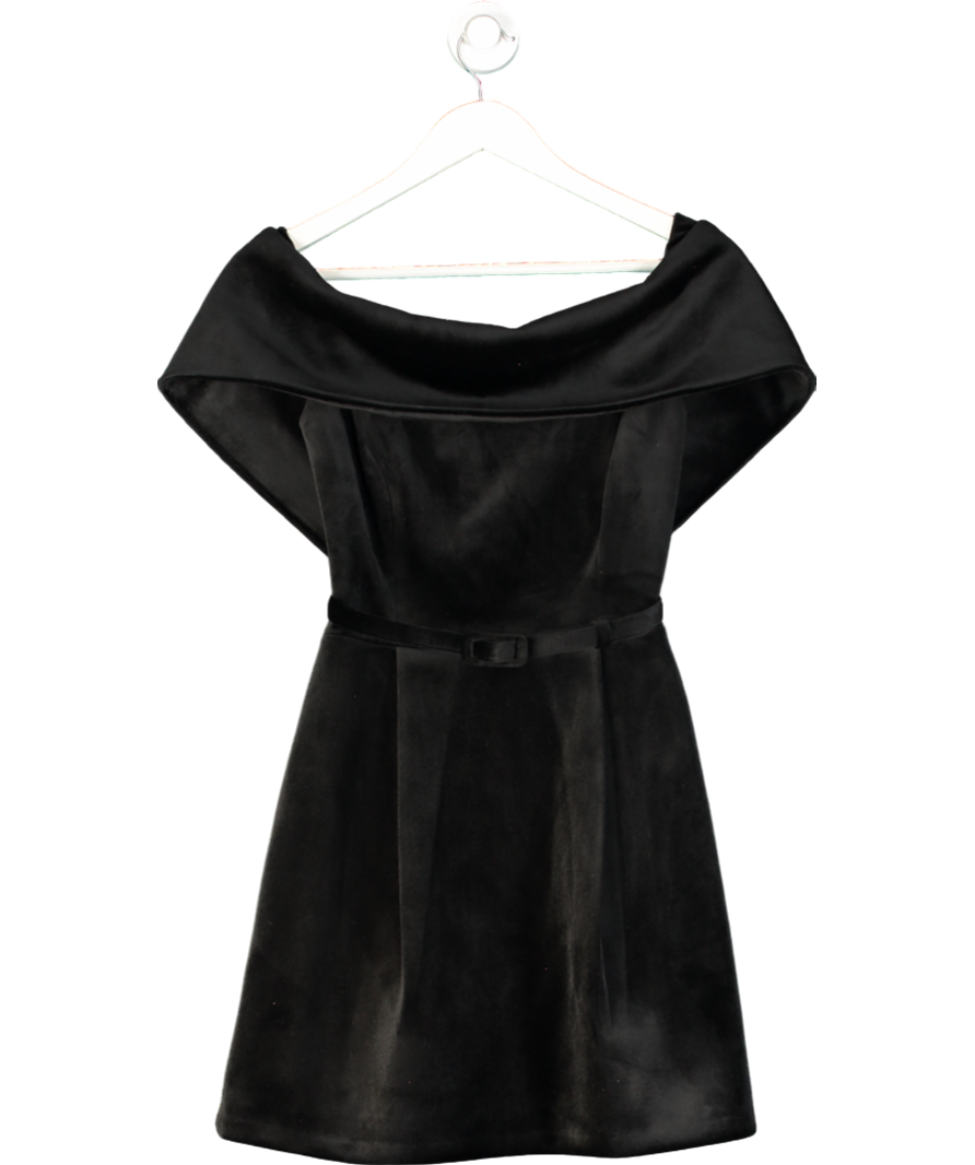 Nadine Merabi Carmen Black Velvet Mini Dress UK S