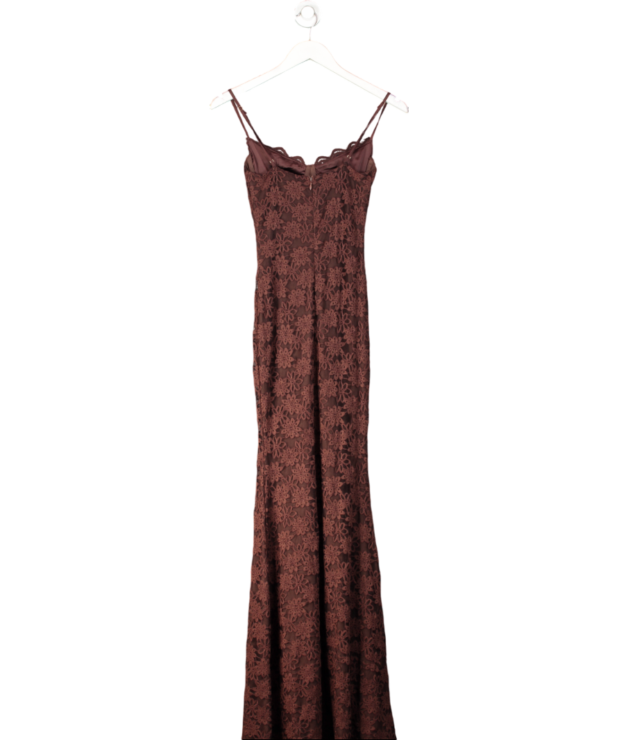 Wanderdoll Brown Leah Lace Maxi Dress | Chocolate UK XS