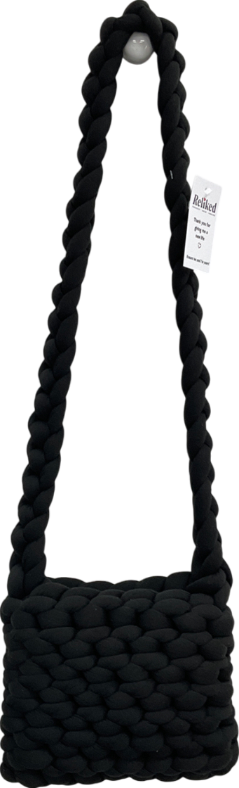Black Crossbody Wool Rope Bag One Size