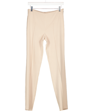 A-K-R-I-S- Cream Slim Silk Stretch Crêpe Trousers Fr36 UK 8