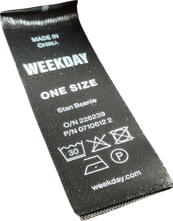 Weekday Black Fold Knit Wool Blend Beanie One Size