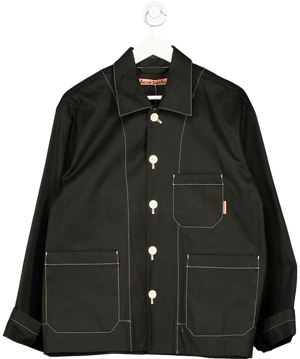 Acne Studios Black Oversized Jacket With Contrast Stitch And Button Detail UK M