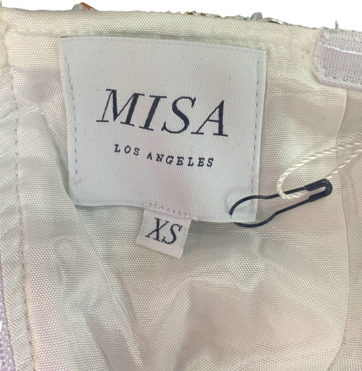 MISA White Check Tweed Strapless Top UK 6