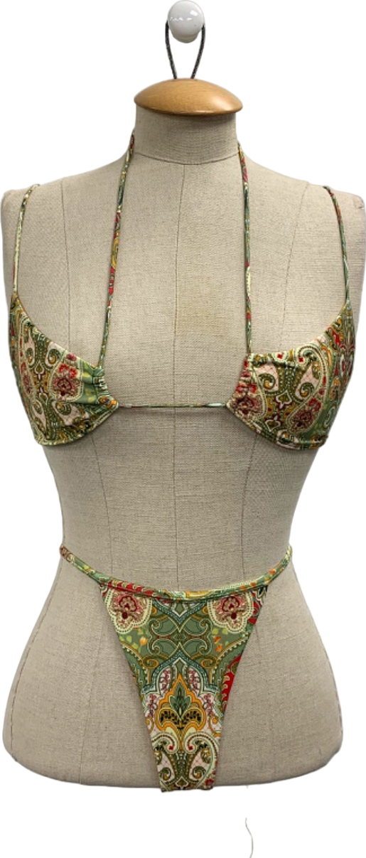 Janthee Multicolour Paisley Bikini Set Top UK XS Bottoms UK S