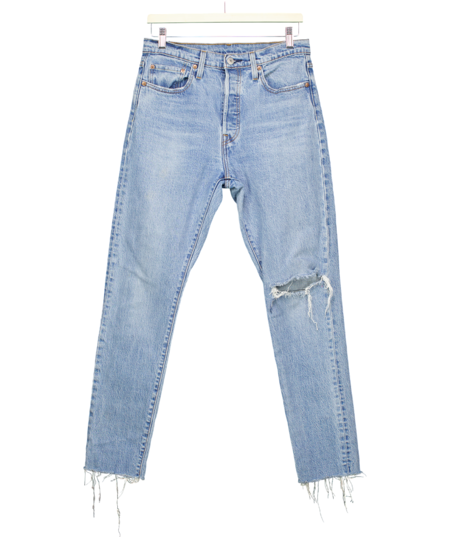 levis Blue 501 Ripped Skinny Jeans W29