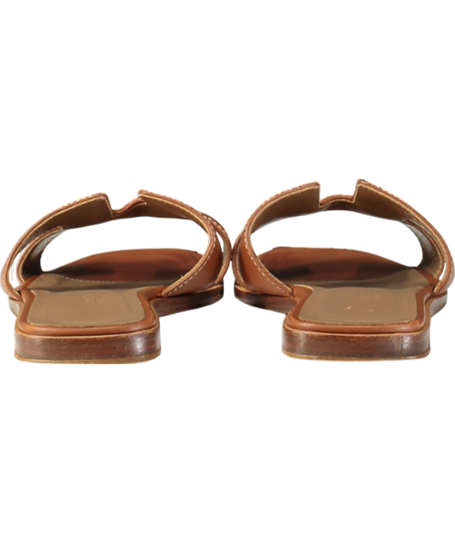 HERMÉS Gold  Leather Iconic Oran Sandal UK 2 EU 35 👠