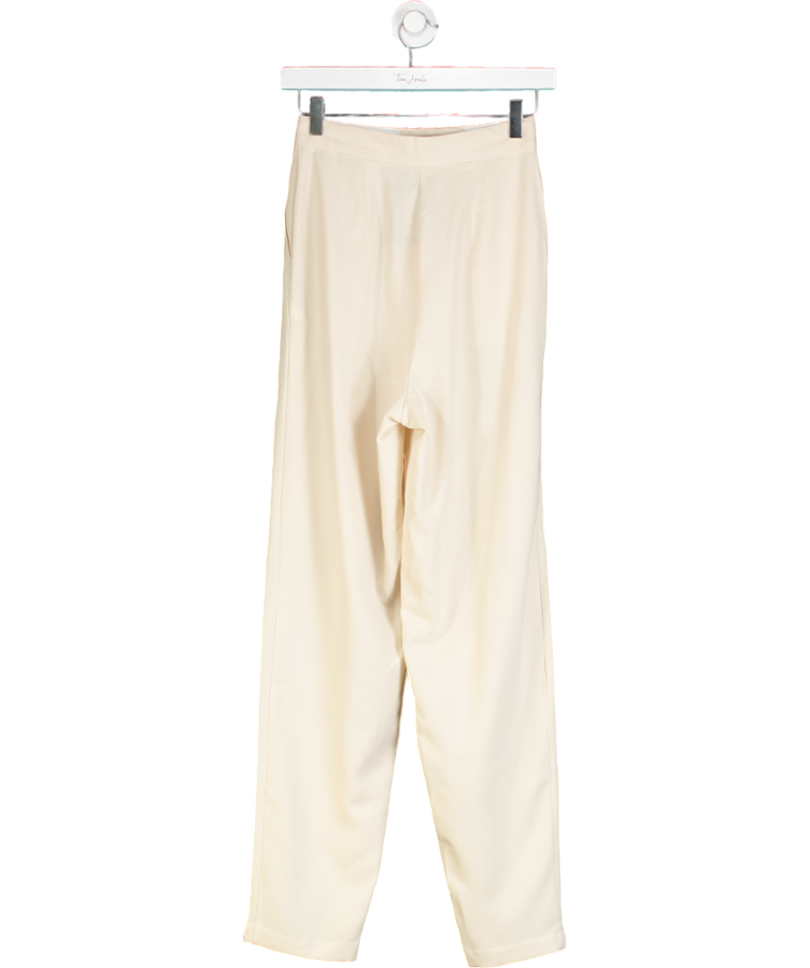 ASOS Beige Pleated Tailored Trousers UK 4